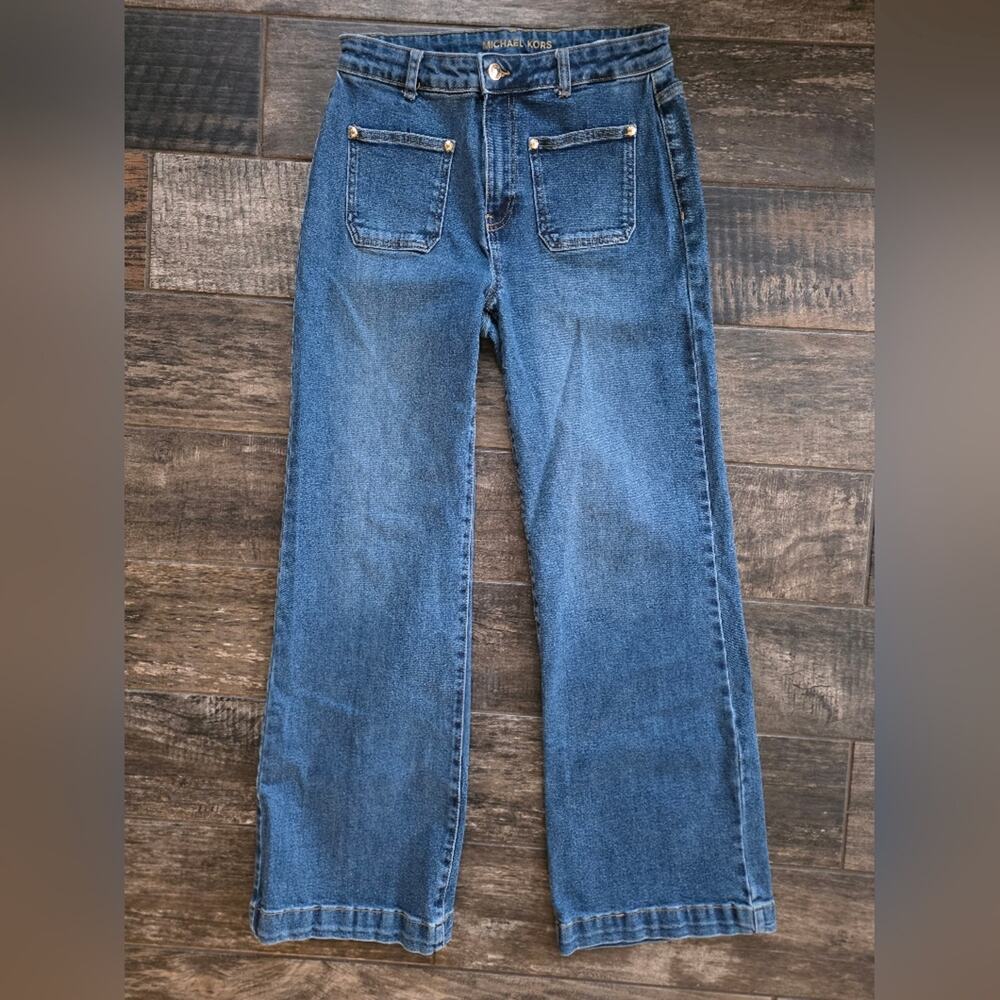 #584 Michael Kors Denim Wide Leg Jeans with Pockets